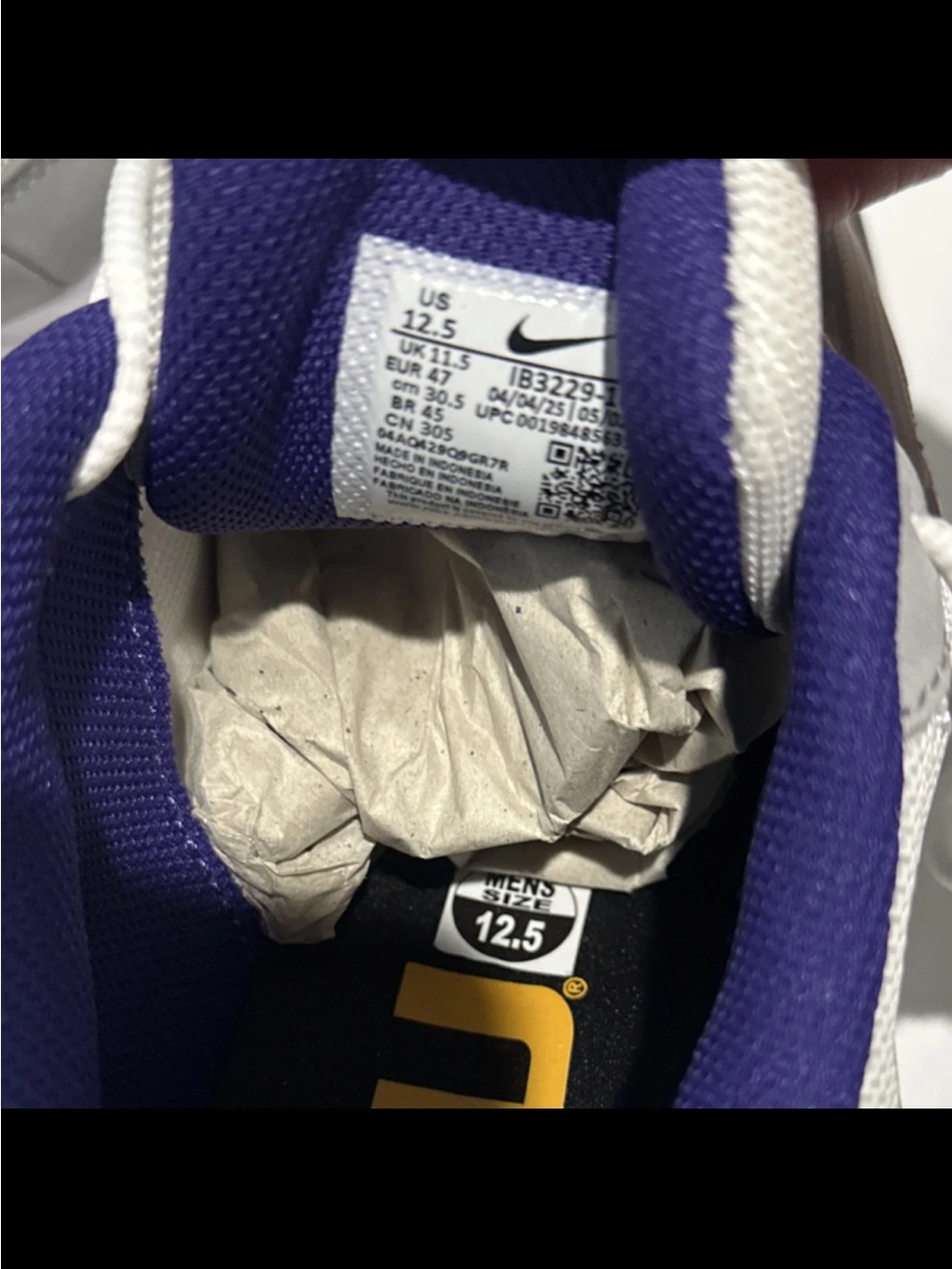 Nike LSU Air Max Verse Men’s White & Gray Low-Top Sneakers LSU - Picture 6 of 9